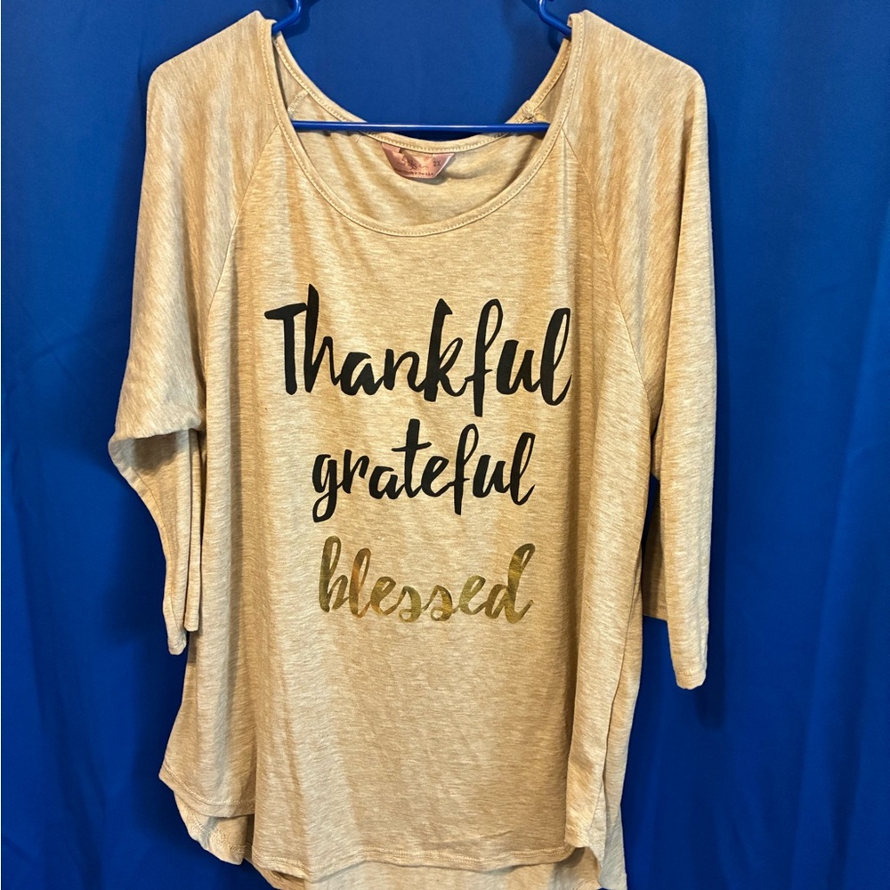 SJS Beige 3/4 Sleeve Graphic Tee